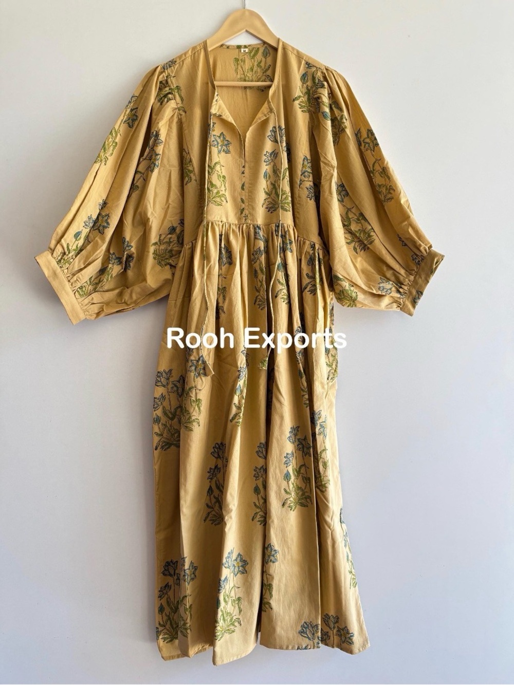 Floral Block Print Midi Dress made in India. ๐ฎ๐ณ - Picture 7 of 9